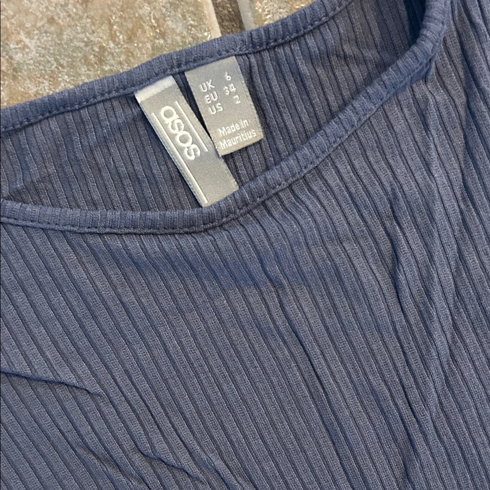 ASOS Navy Ribbed Knit Tops set - Picture 2 of 3